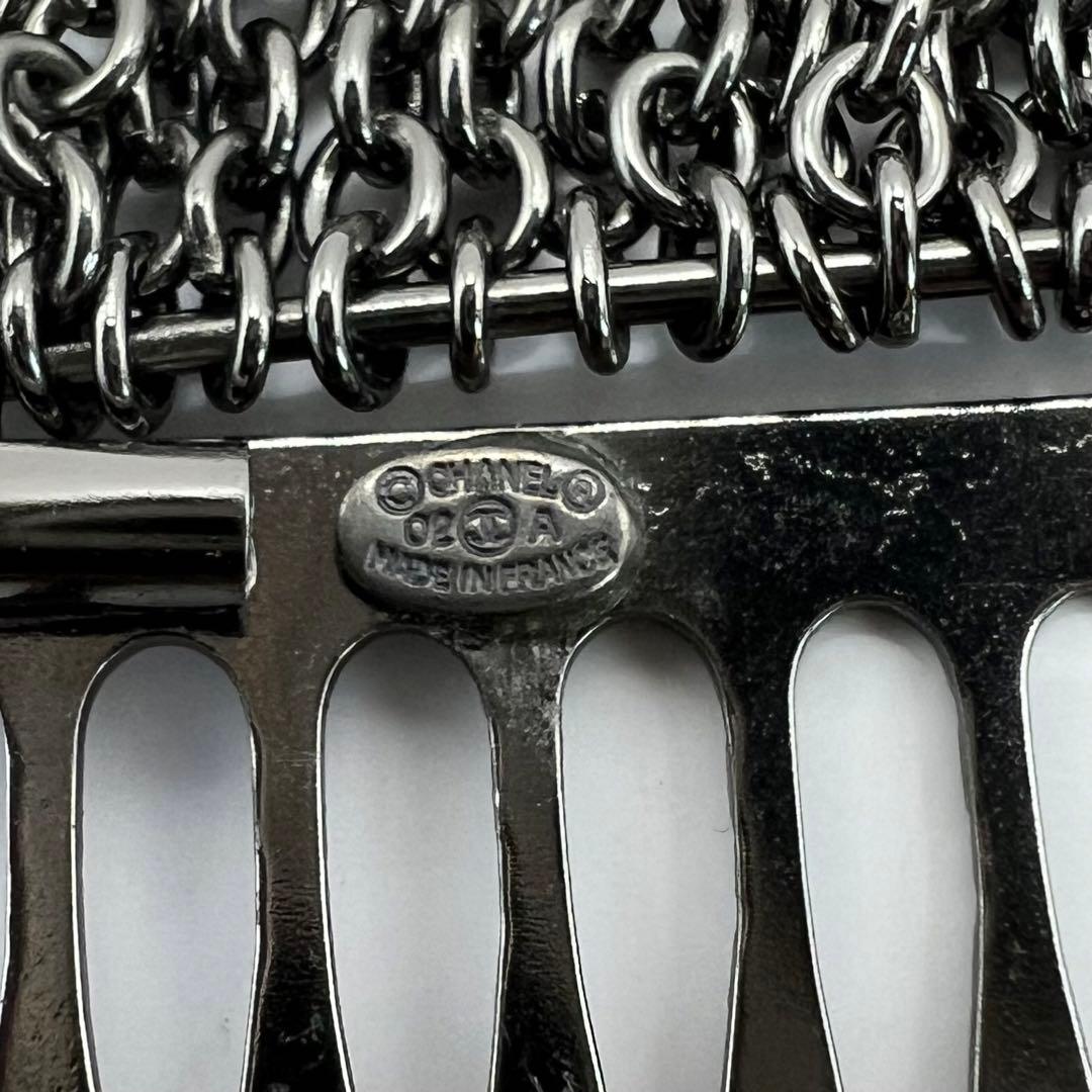 【未使用に近い】シャネル かんざし タッセル チェーン 銀色 ココマーク