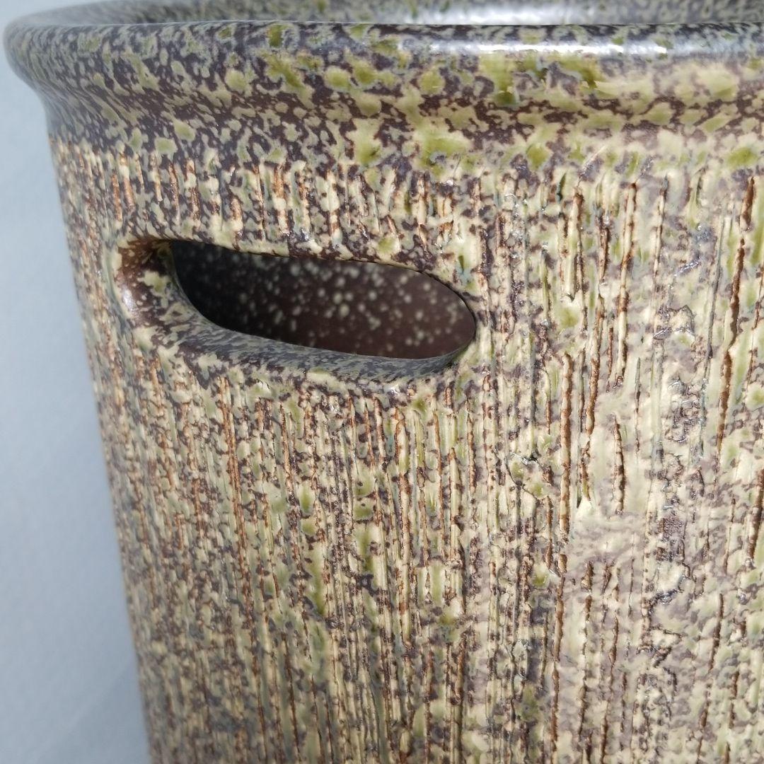 タイヤ 信楽焼傘立て 縦筋クシ目 高さ４７cm