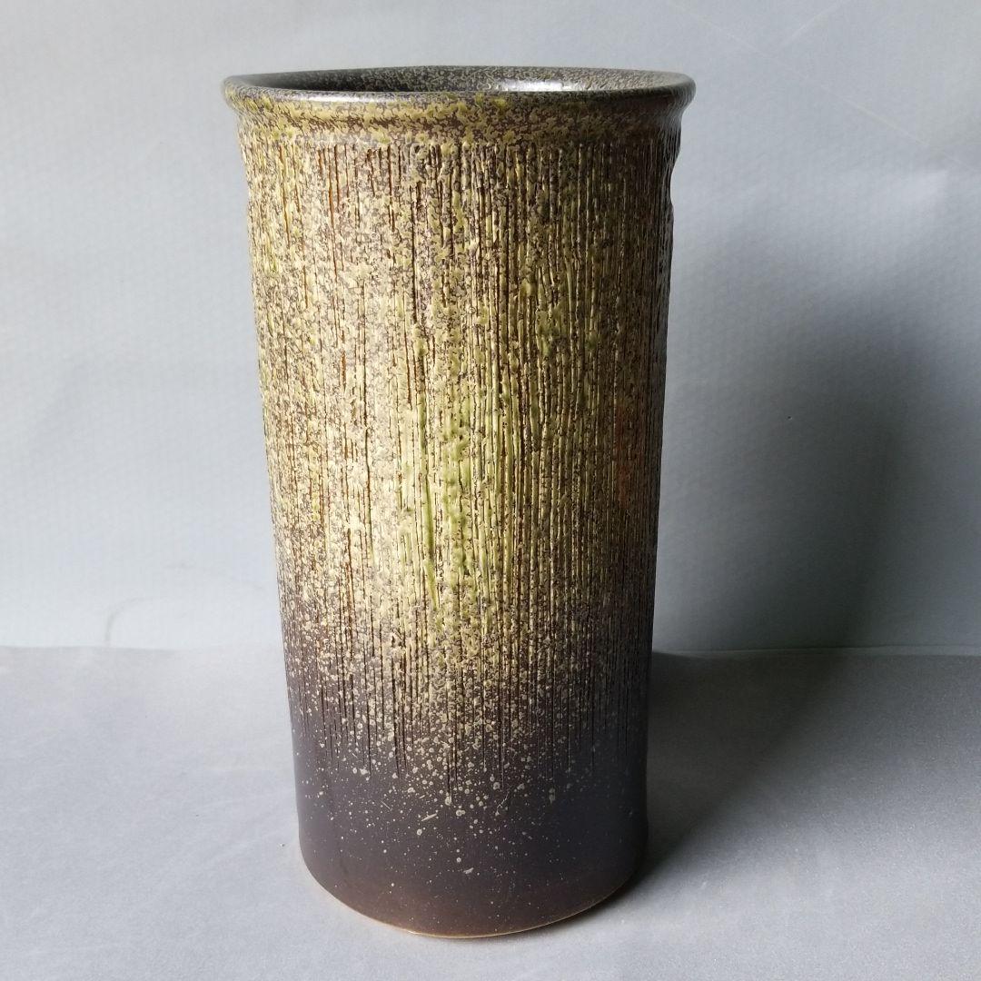 タイヤ 信楽焼傘立て 縦筋クシ目 高さ４７cm