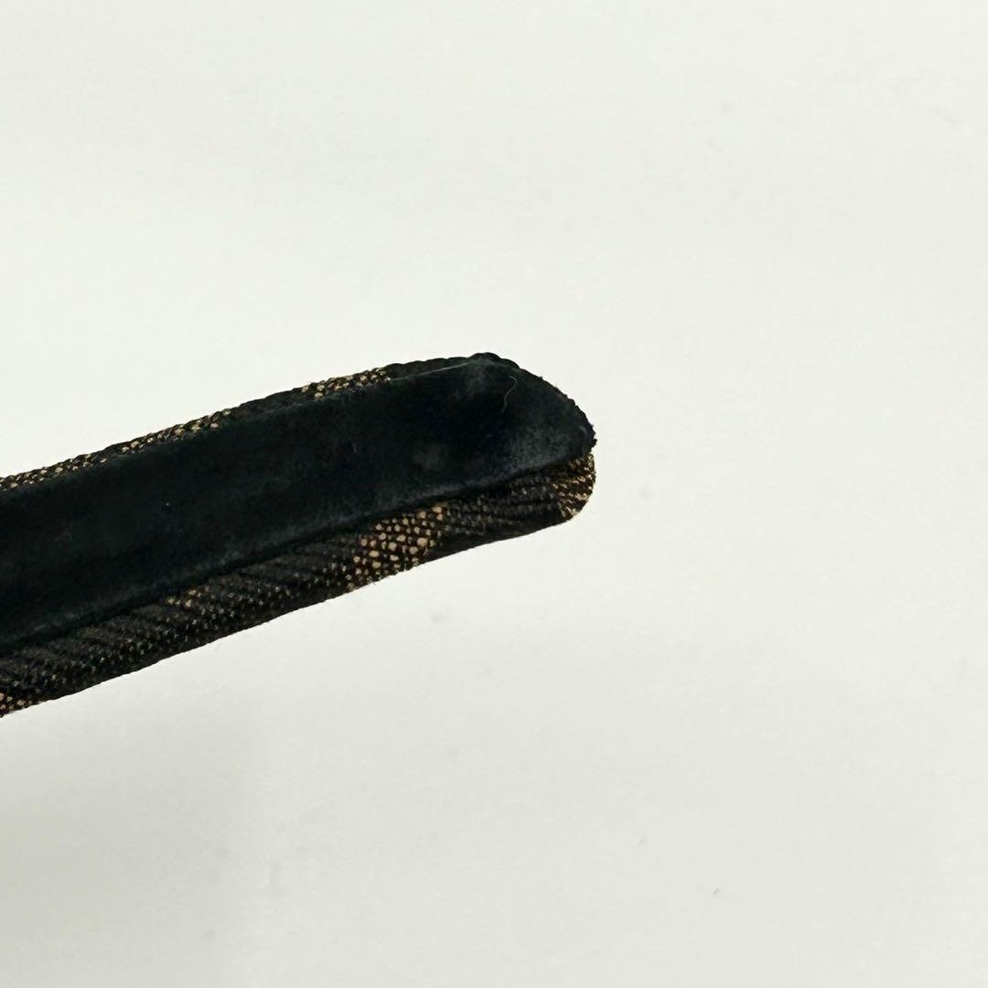 【極美品】フェンディ カチューシャ ズッカ柄 FFロゴ ブラウン 黒 キャンバス