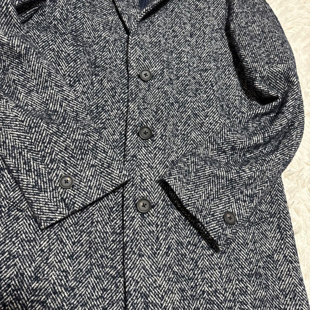 極美品✨ エディフィス ネップヘリンボーンチェスターコート ルドーム製 大きめ