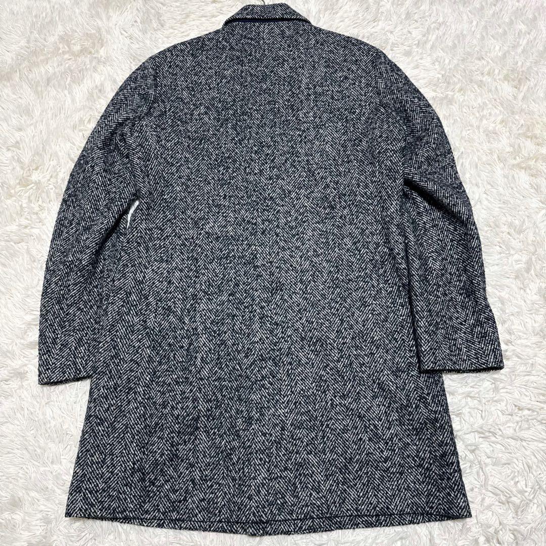極美品✨ エディフィス ネップヘリンボーンチェスターコート ルドーム製 大きめ