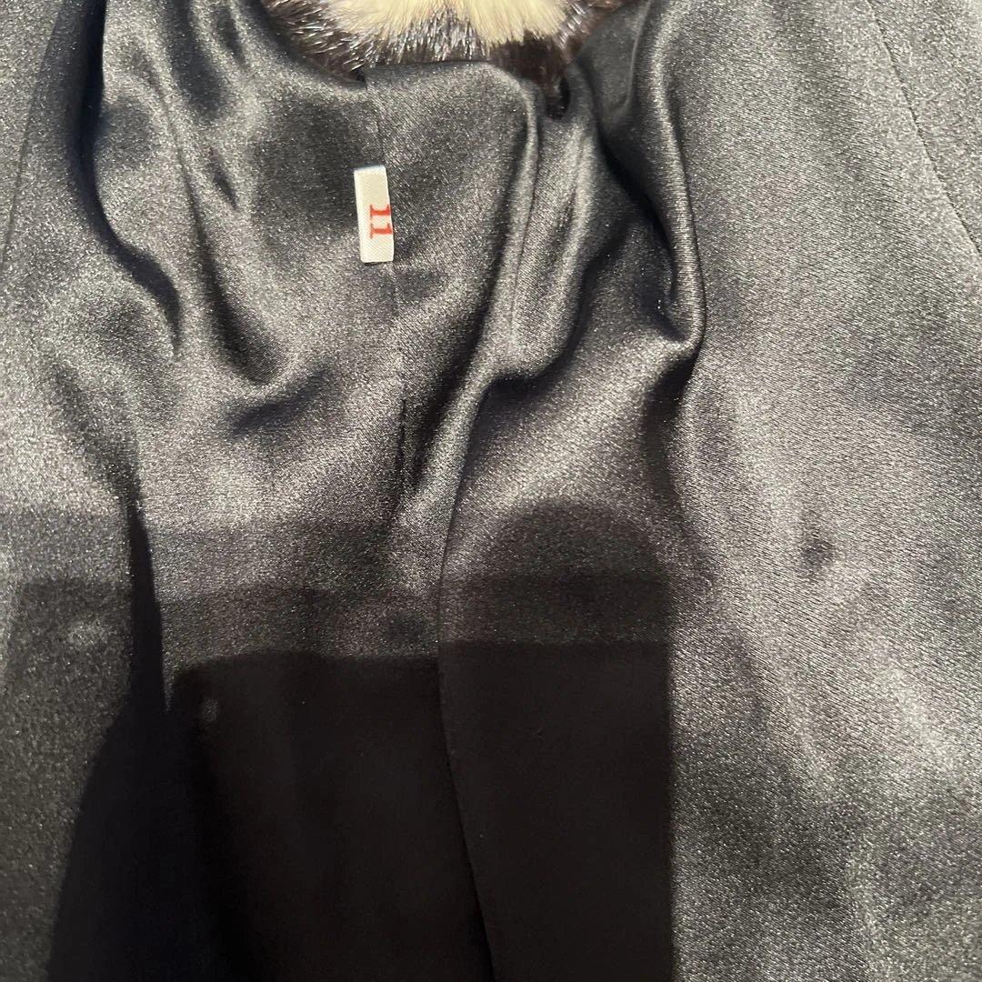 morion　ミンク　襟付きベスト　毛皮　ブラック系　 11号