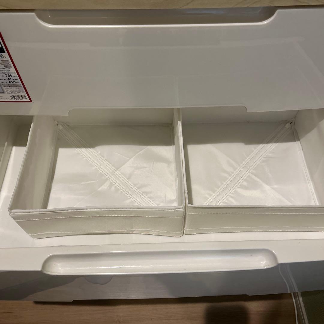 【美品・アイリスオーヤマ】木目天板HG-7244 4段チェスト ホワイト/木目