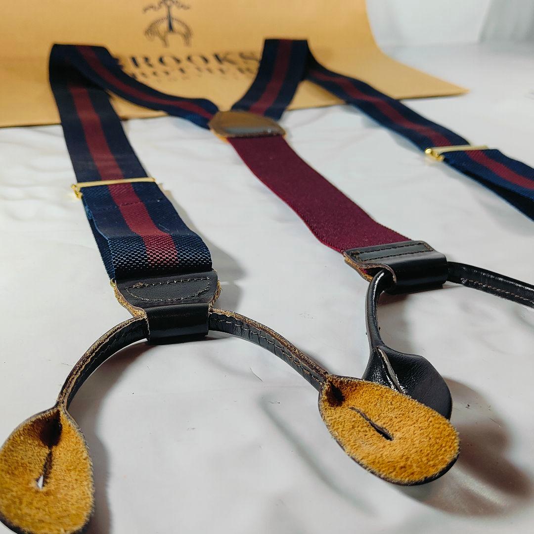 【極美品】Brooks Brothers 高級サスペンダー　本革 英国製 正規品