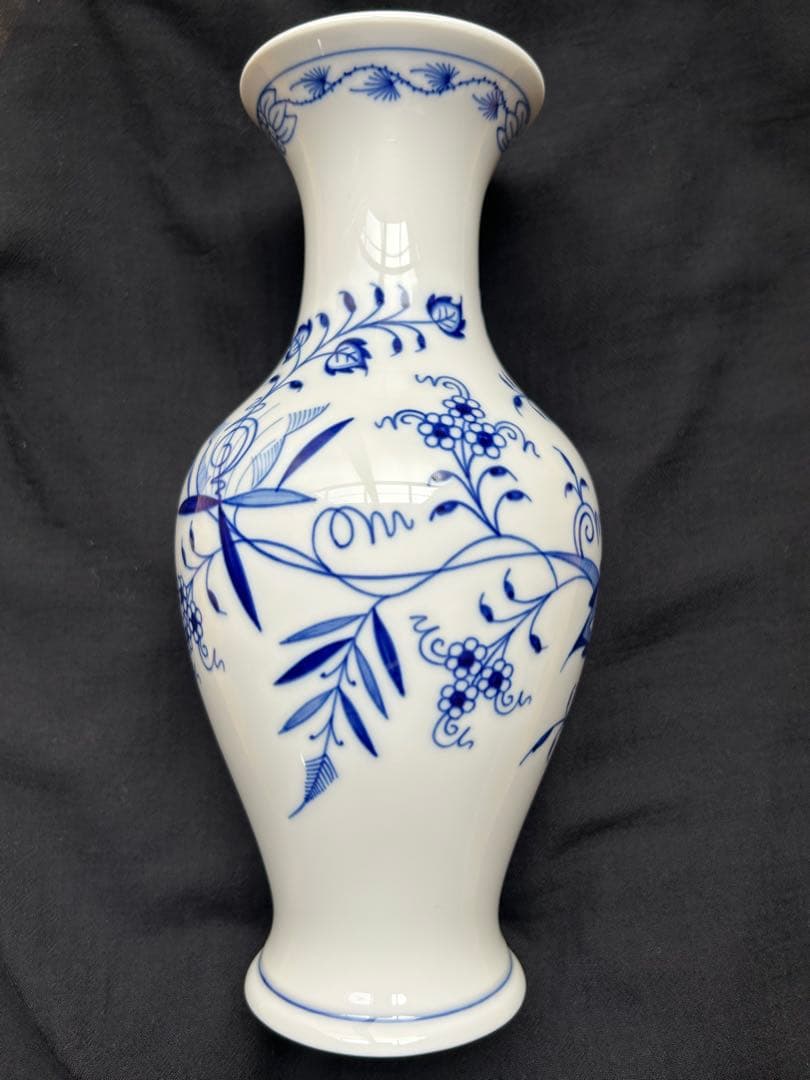 花瓶　マイセン　ブルーオニオン　フラワーベース