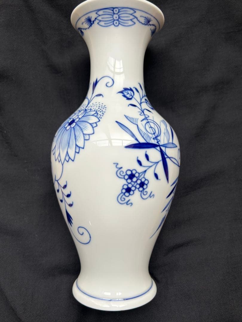 花瓶　マイセン　ブルーオニオン　フラワーベース