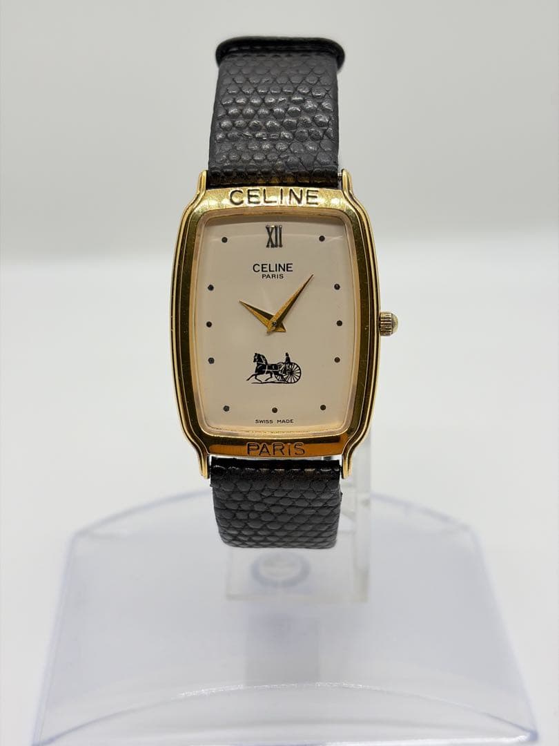 【希少・新品電池】セリーヌ ヴィンテージ レディース腕時計 クォーツ