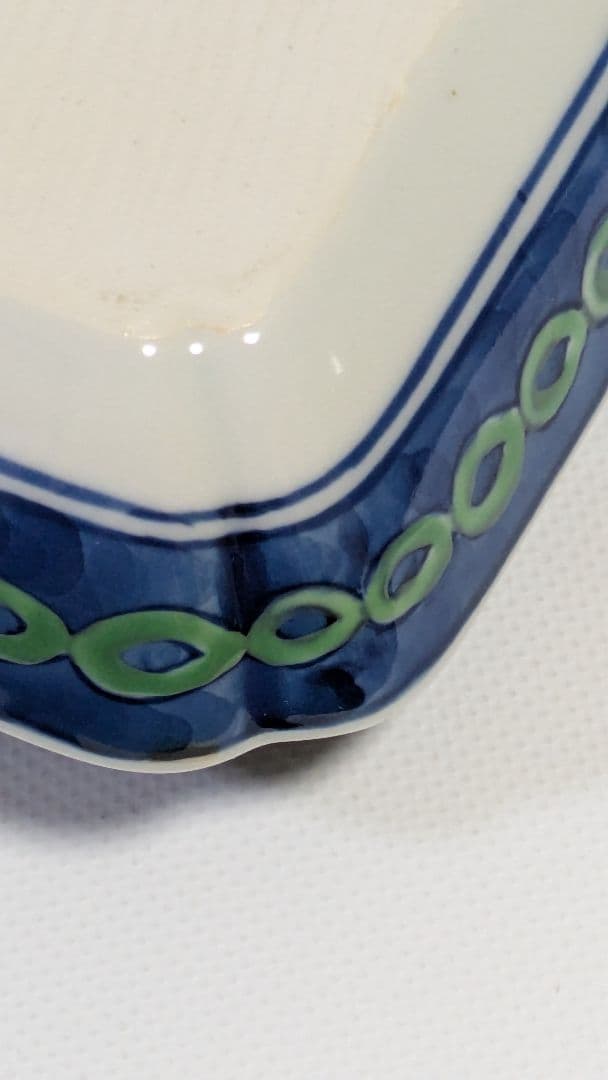 源右衛門窯　緑彩葡萄絵角皿