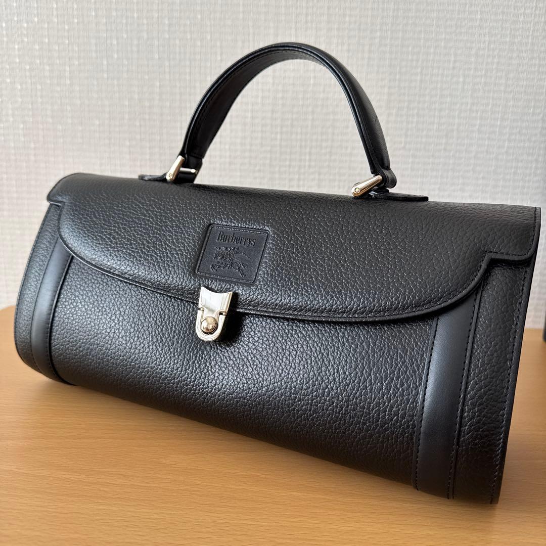 未使用品★Burberrys ブラック ドラムバッグ 箱付き