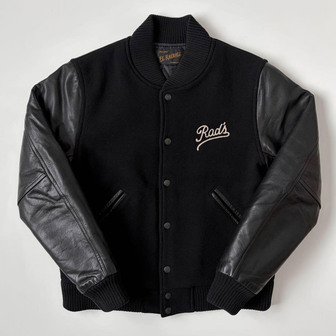 RADIALL 袖革スタジャン M ラディアル レザー ジャケット ブラック 黒