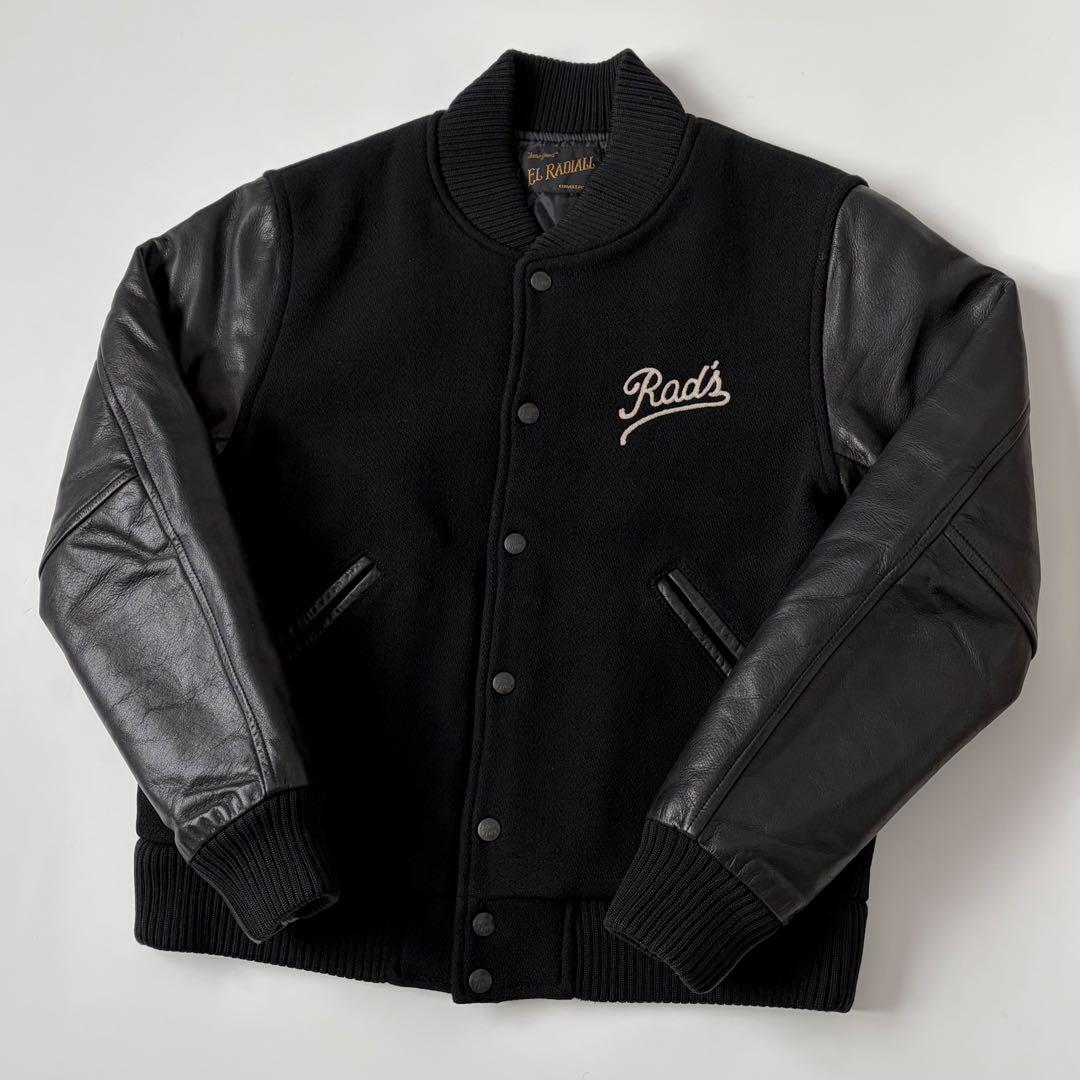 RADIALL 袖革スタジャン M ラディアル レザー ジャケット ブラック 黒