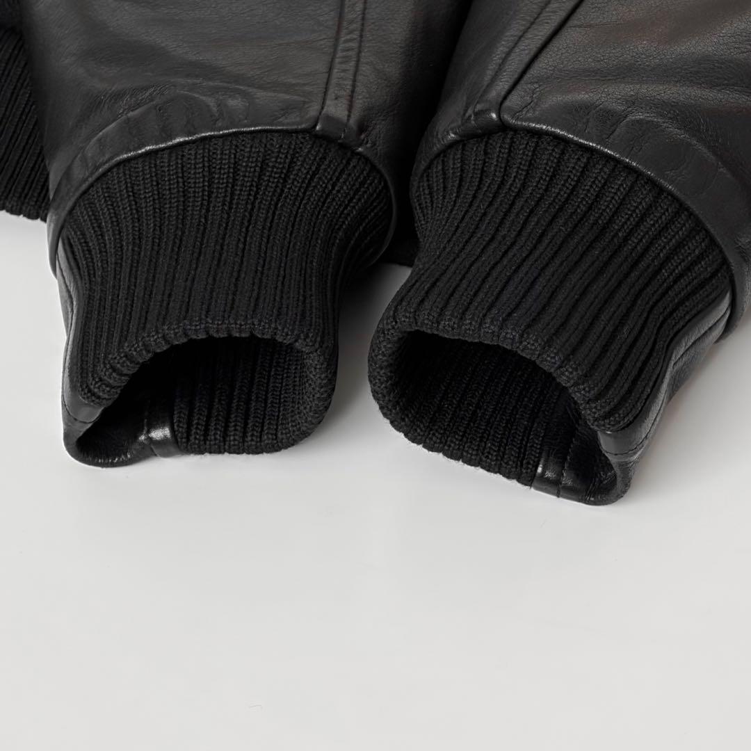 RADIALL 袖革スタジャン M ラディアル レザー ジャケット ブラック 黒