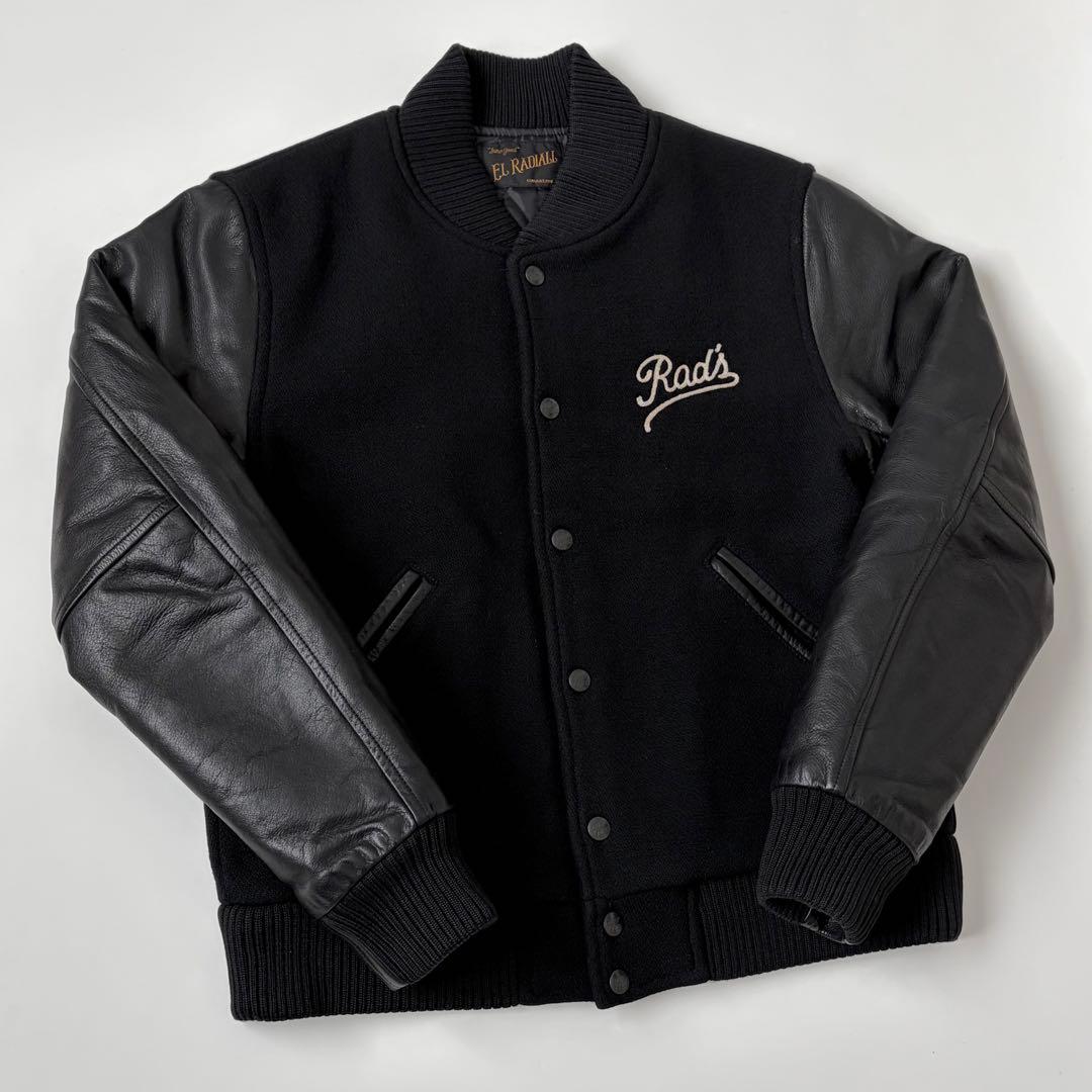 RADIALL 袖革スタジャン M ラディアル レザー ジャケット ブラック 黒