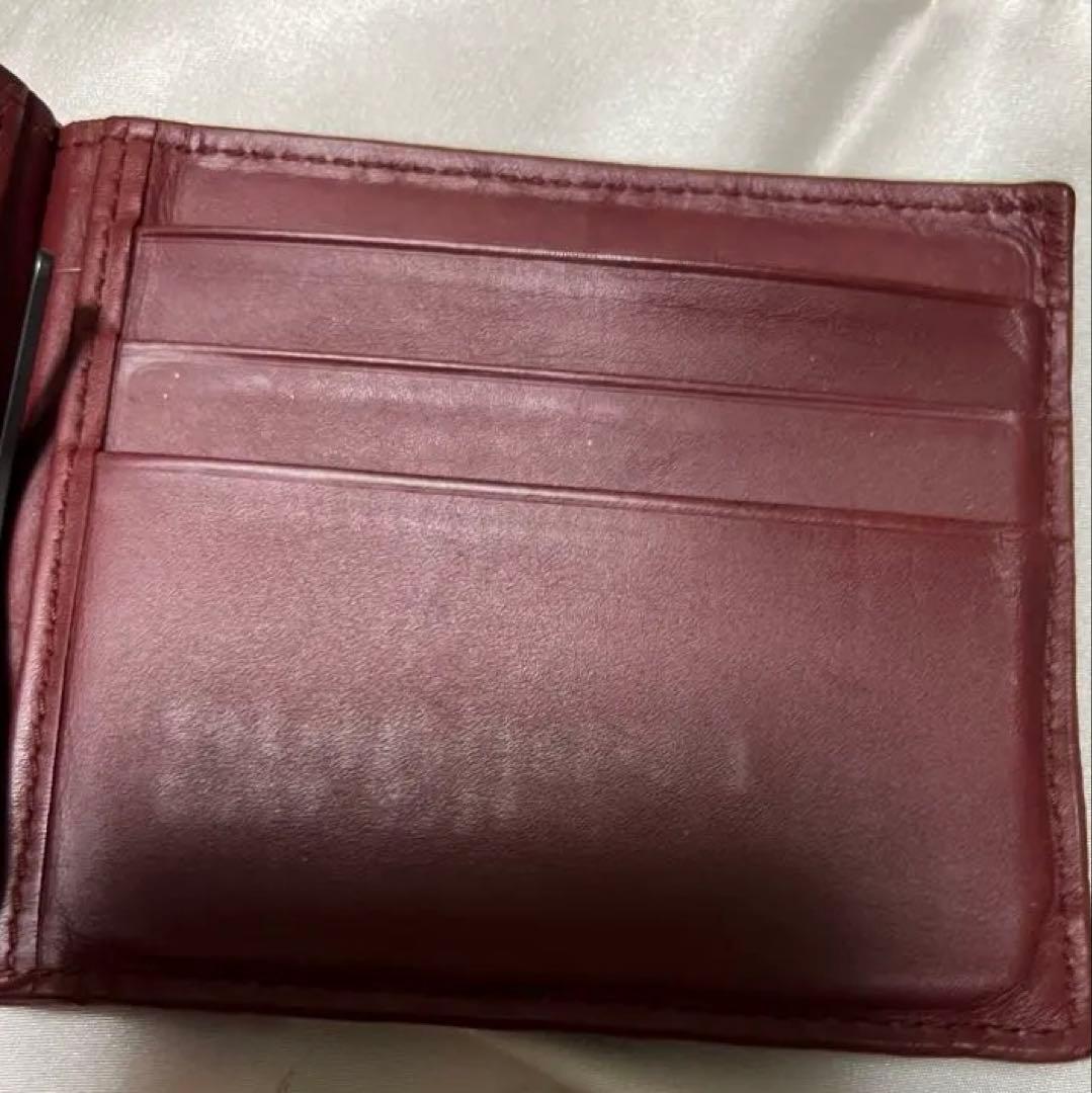 BOTTEGA VENETA イントレチャート マネークリップ財布 バーガンディ