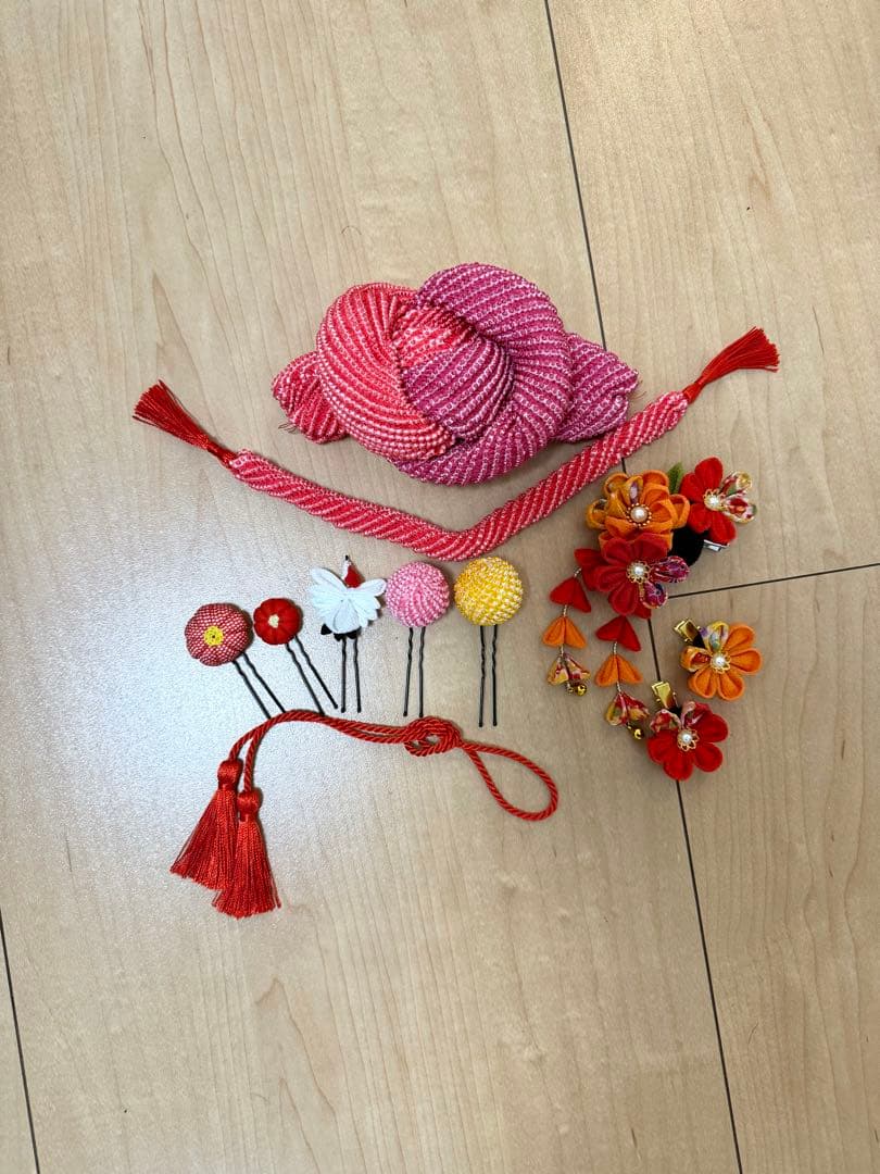 七五三着物　髪飾り　アイシャドウ