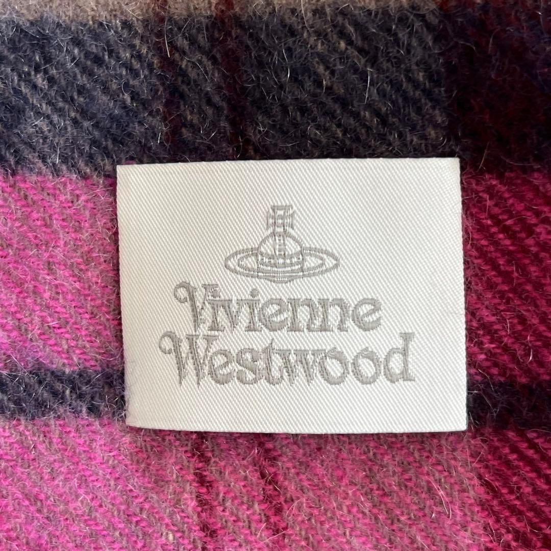 Vivienne Westwood オーブ　刺繍　カシミヤ　マフラー　 チェック