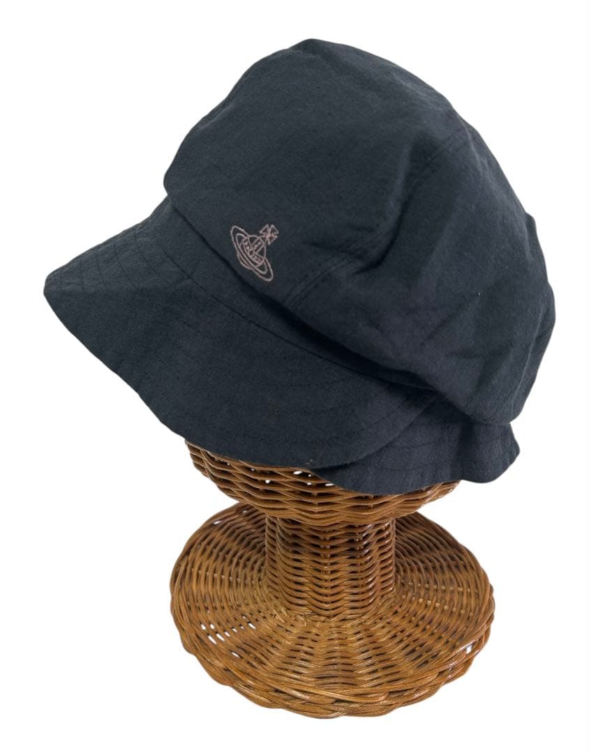 【新品未使用】タグ付き ヴィヴィアンウエストウッド 麻 キャスケット 帽子 黒