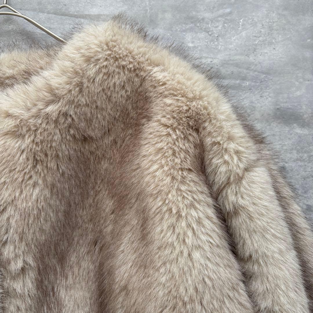 【新品タグ付き】ANDREA&Co. 毛皮　ファーコート　ホワイト　FREE