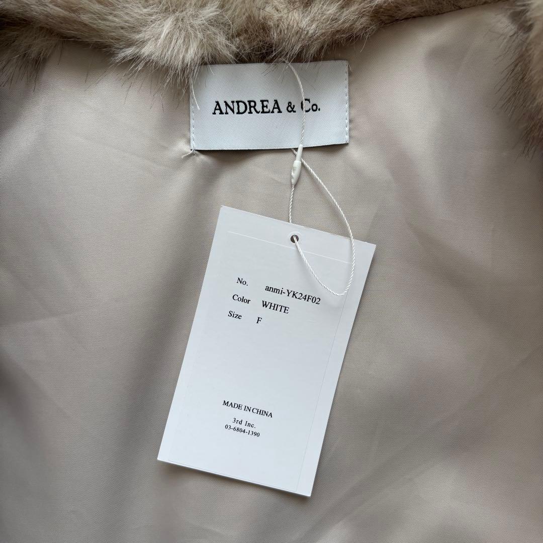 【新品タグ付き】ANDREA&Co. 毛皮　ファーコート　ホワイト　FREE