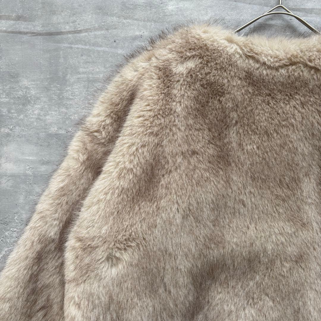 【新品タグ付き】ANDREA&Co. 毛皮　ファーコート　ホワイト　FREE