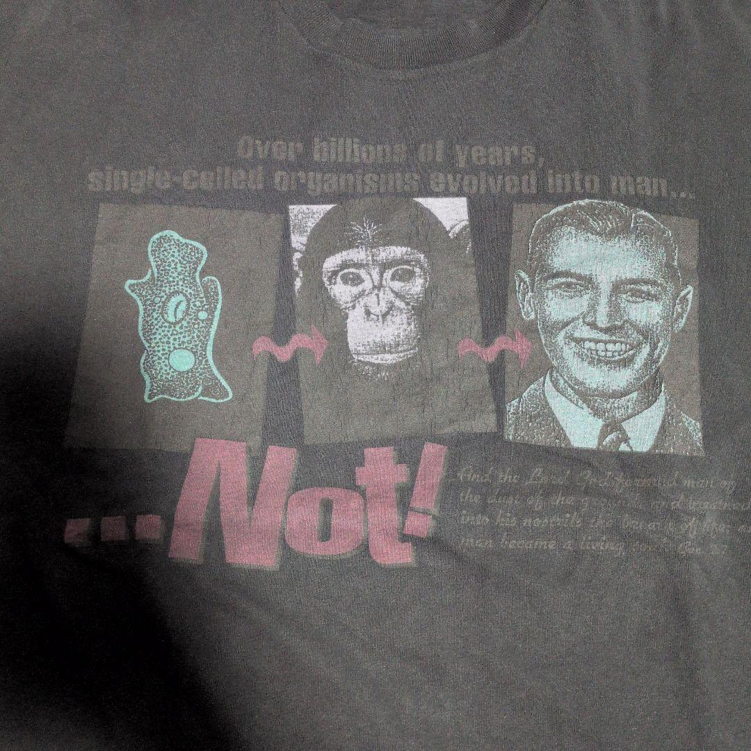 90s ビンテージTシャツ　XL 進化論