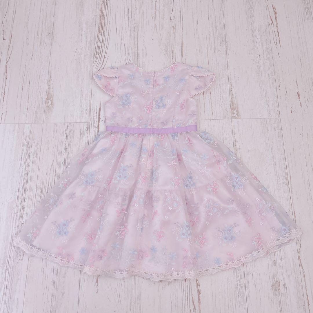 メゾピアノ 花ブーケ刺しゅう レースワンピース フォーマル 卒園 入学