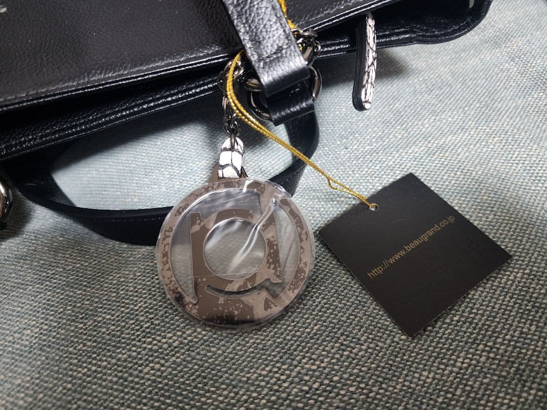 BEAUGRAND ボーグラン クロコダイルトートバッグ ブラック オフホワイト