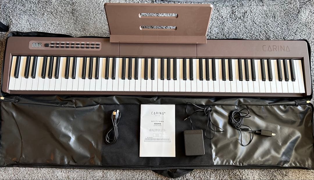 CARINA 電子ピアノ ブラウン セット