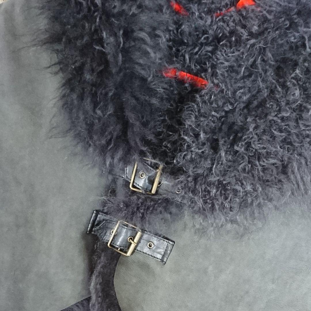 専用☆ラム ムートン ファーポンチョ グレー