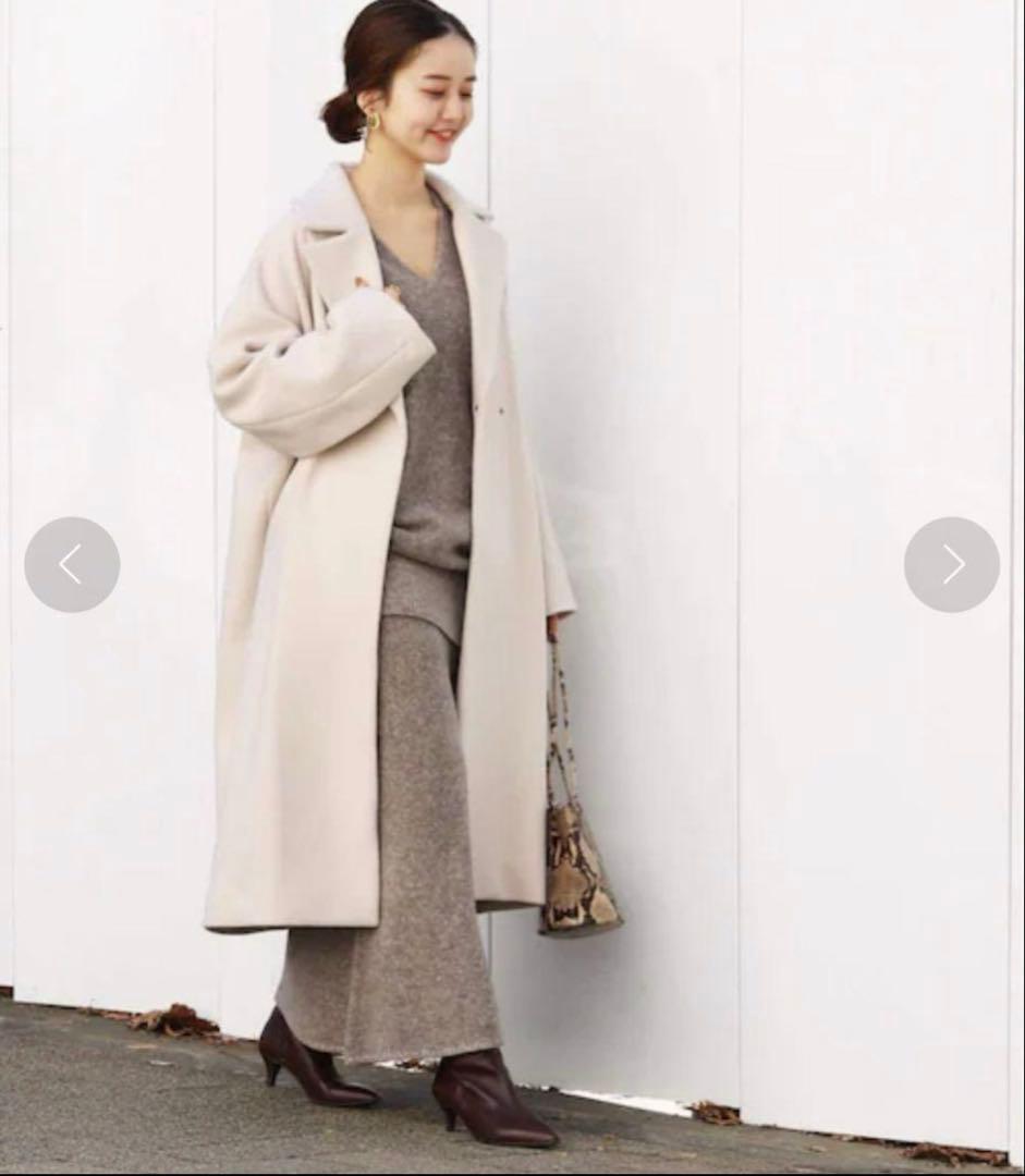 ako711　　オーバーチェスターコート　生成　ロングコート　40