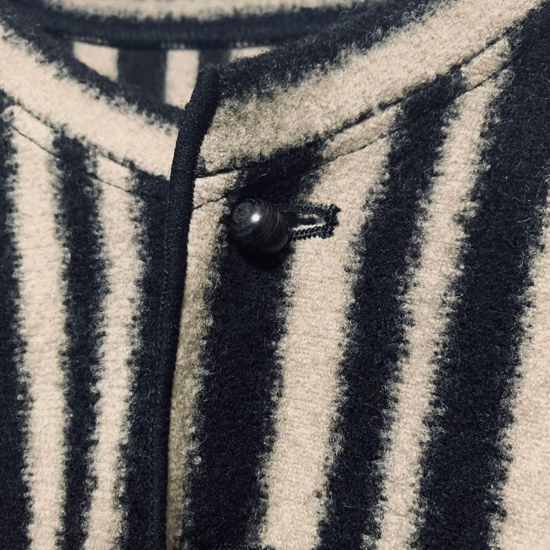 【希少、美品】JURGEN LEHL ウールコート　ストライプ　M