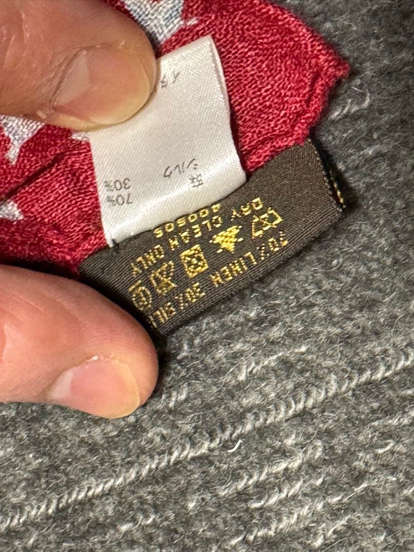 LOUIS VUITTON 星柄ストール 青紺グレー赤