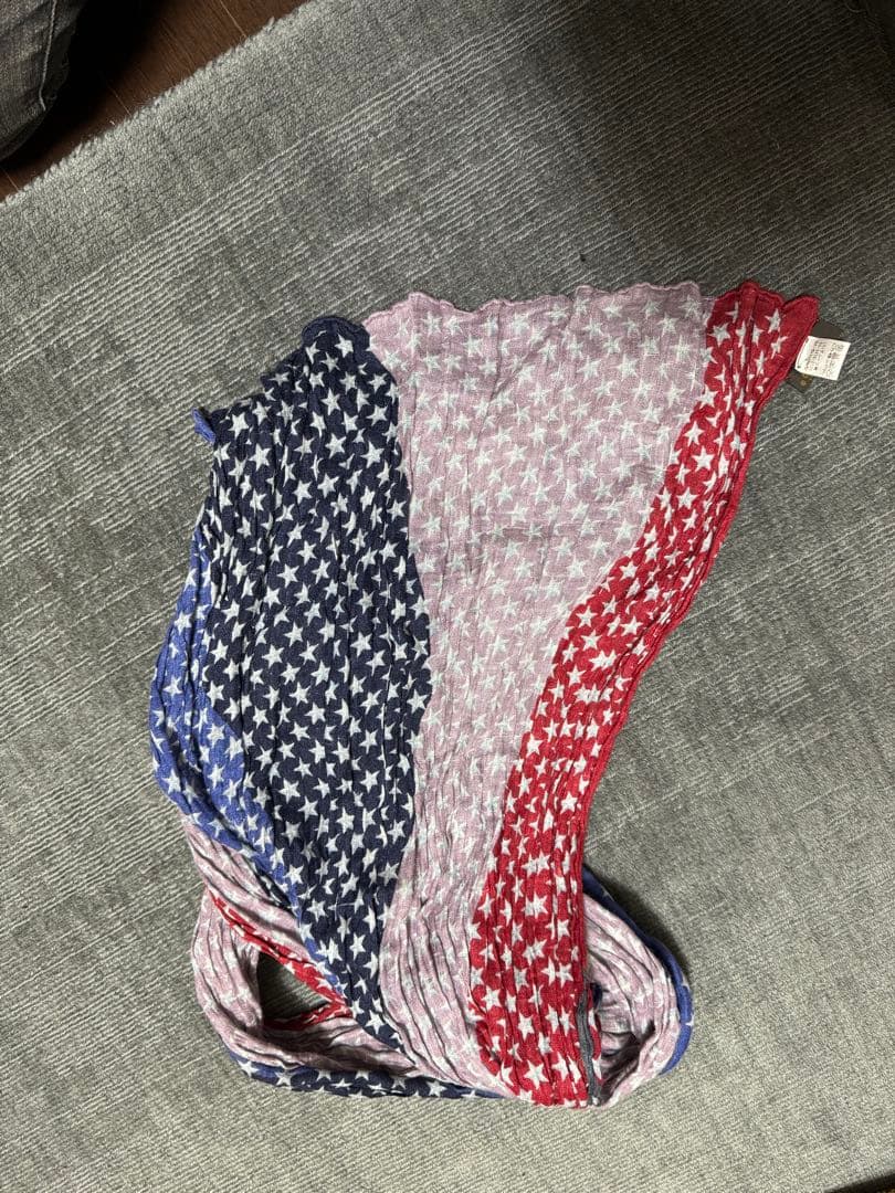 LOUIS VUITTON 星柄ストール 青紺グレー赤