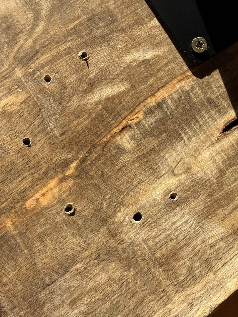 【希少】国産 黒柿（くろがき）無垢一枚板 サイドテーブル（訳あり）