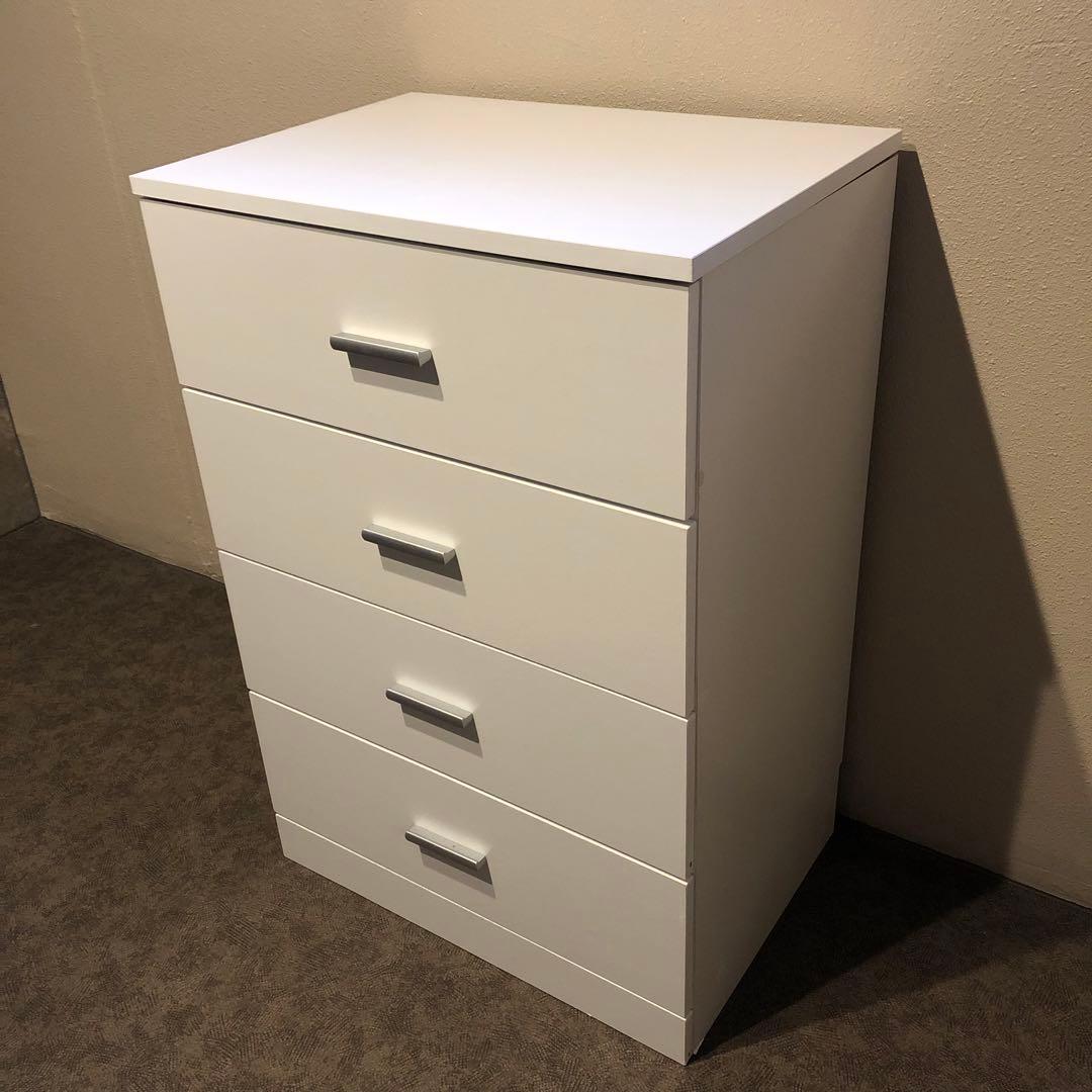 ホワイト 4段チェスト 幅58cm