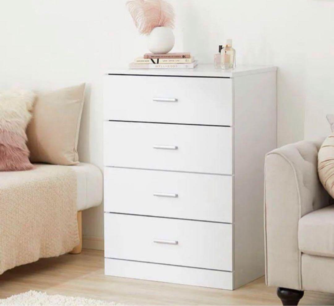 ホワイト 4段チェスト 幅58cm