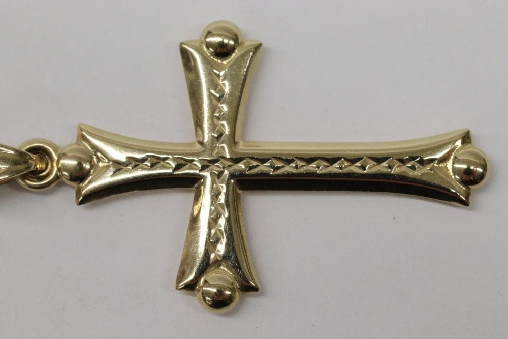 K18　クロス　ペンダントトップ　約1ｇ　十字架型　18金　ゴールド