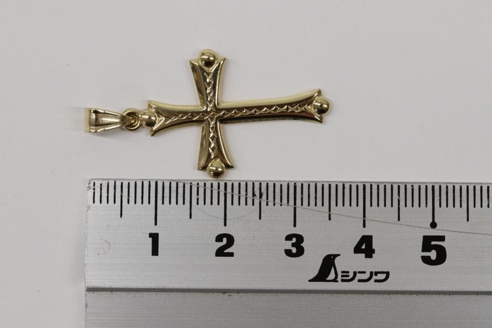 K18　クロス　ペンダントトップ　約1ｇ　十字架型　18金　ゴールド