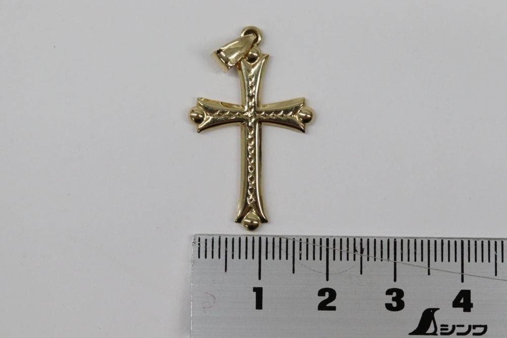 K18　クロス　ペンダントトップ　約1ｇ　十字架型　18金　ゴールド