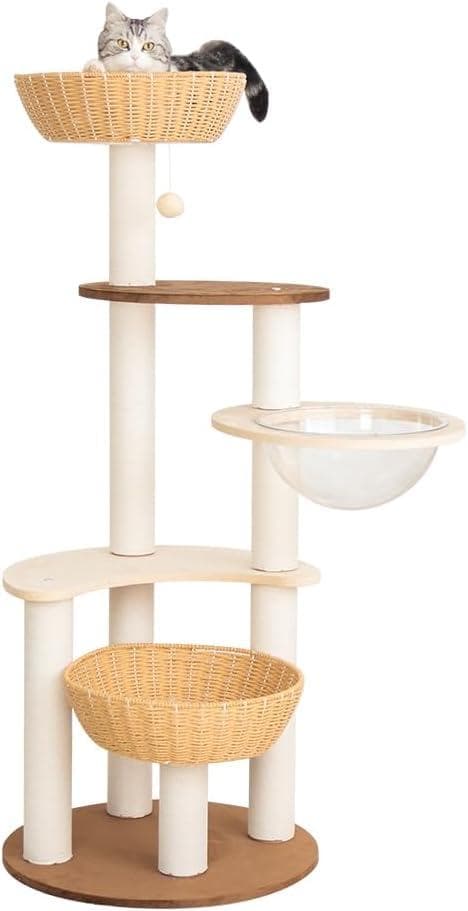 【なになにLife】 キャットタワー 据え置き 木製