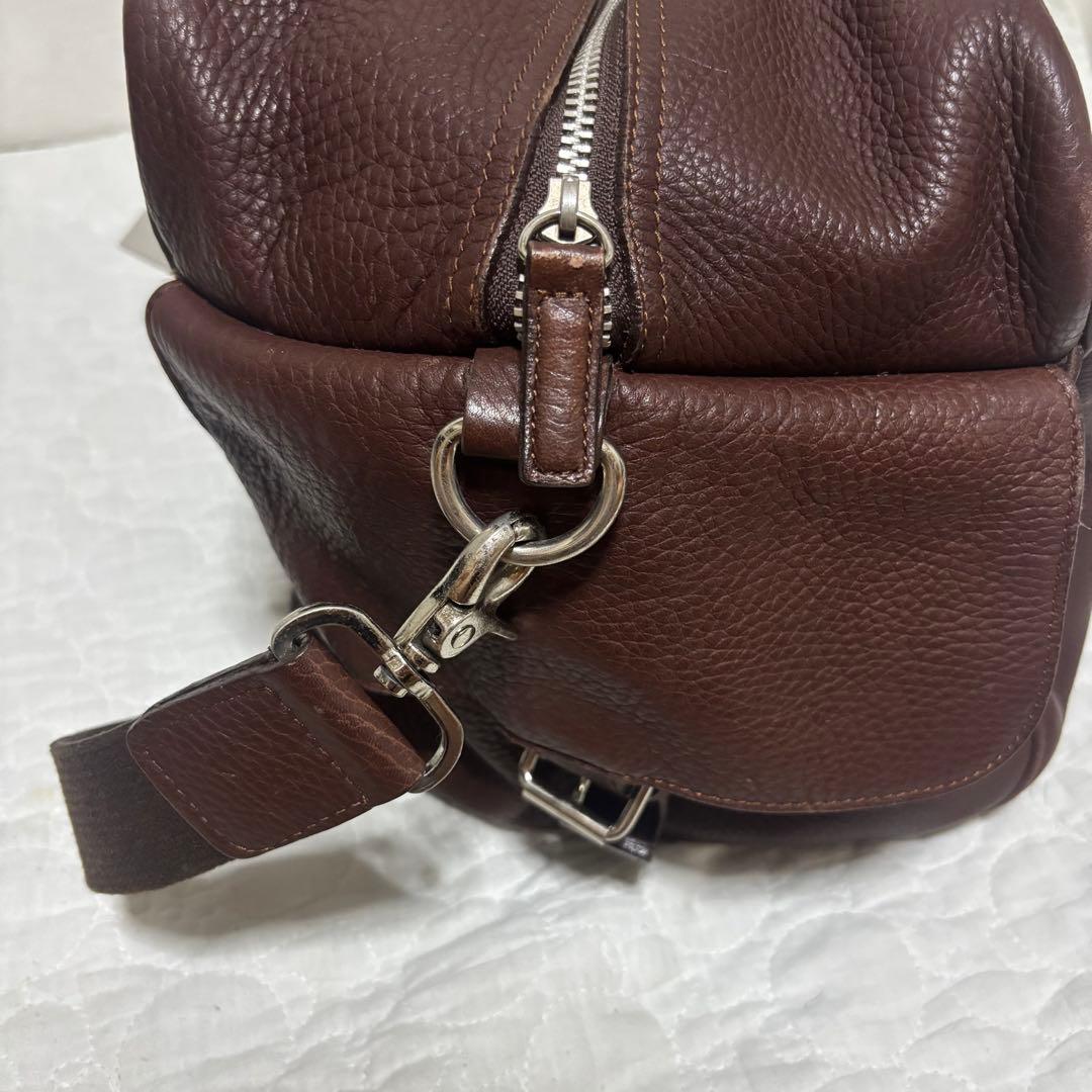 【希少】  型押しロゴ レザー ボストンバッグ 2way