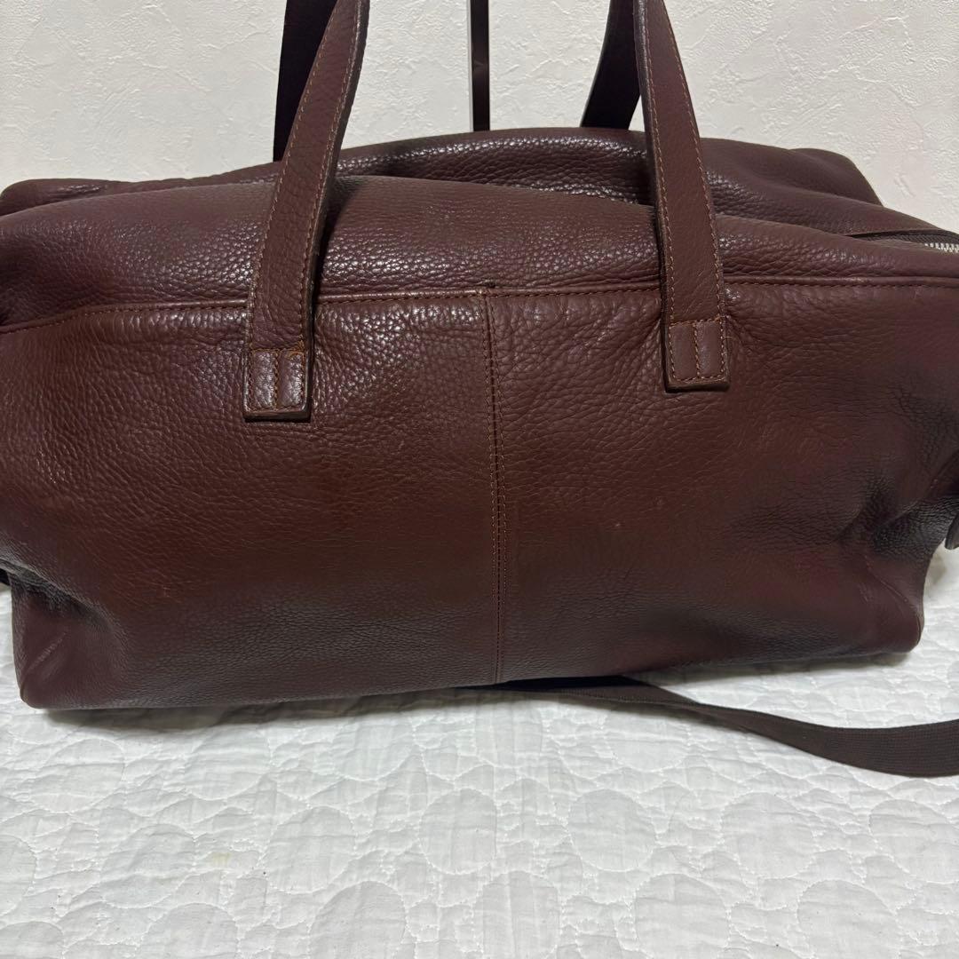 【希少】  型押しロゴ レザー ボストンバッグ 2way