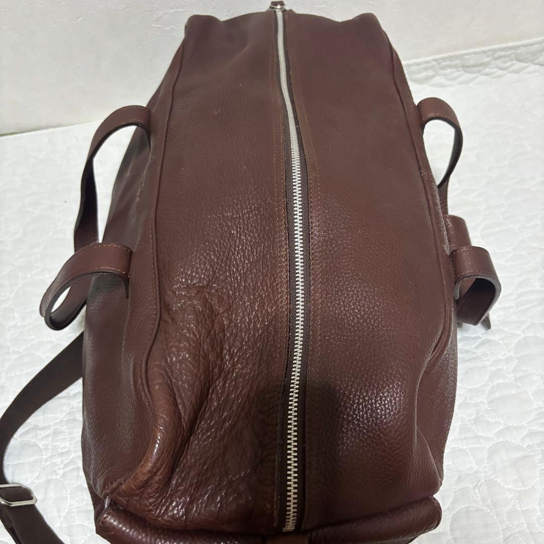 【希少】  型押しロゴ レザー ボストンバッグ 2way