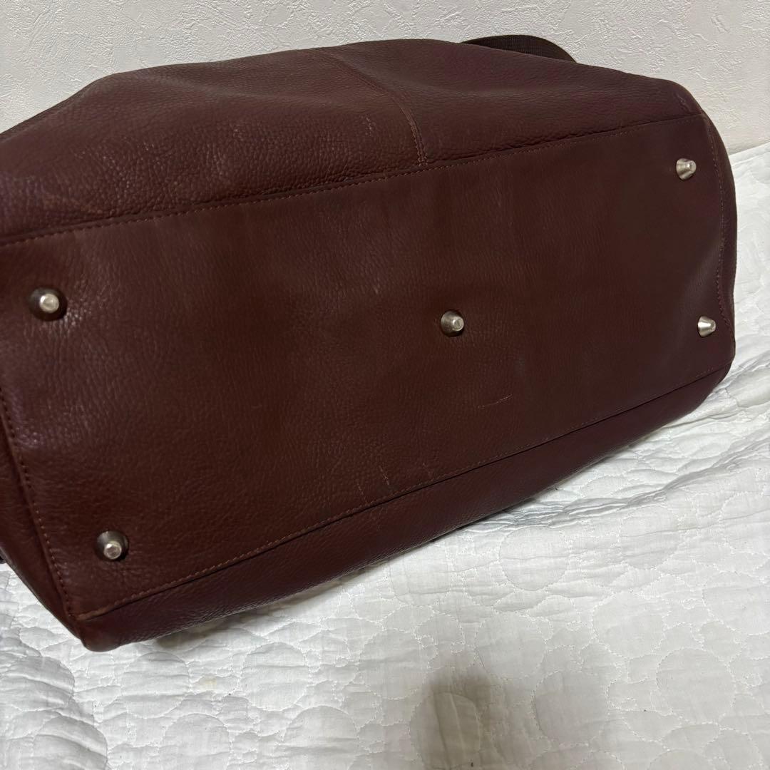 【希少】  型押しロゴ レザー ボストンバッグ 2way