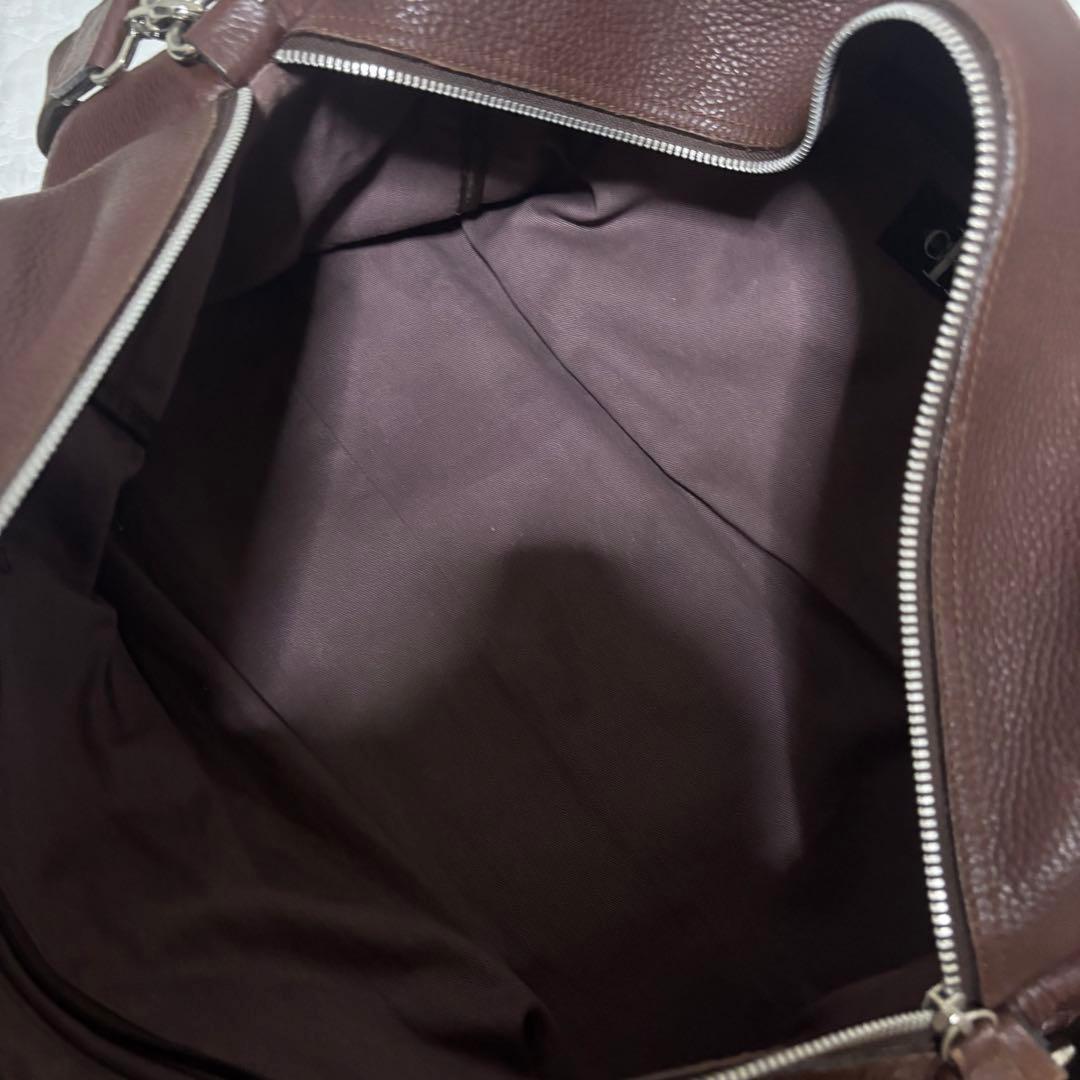 【希少】  型押しロゴ レザー ボストンバッグ 2way