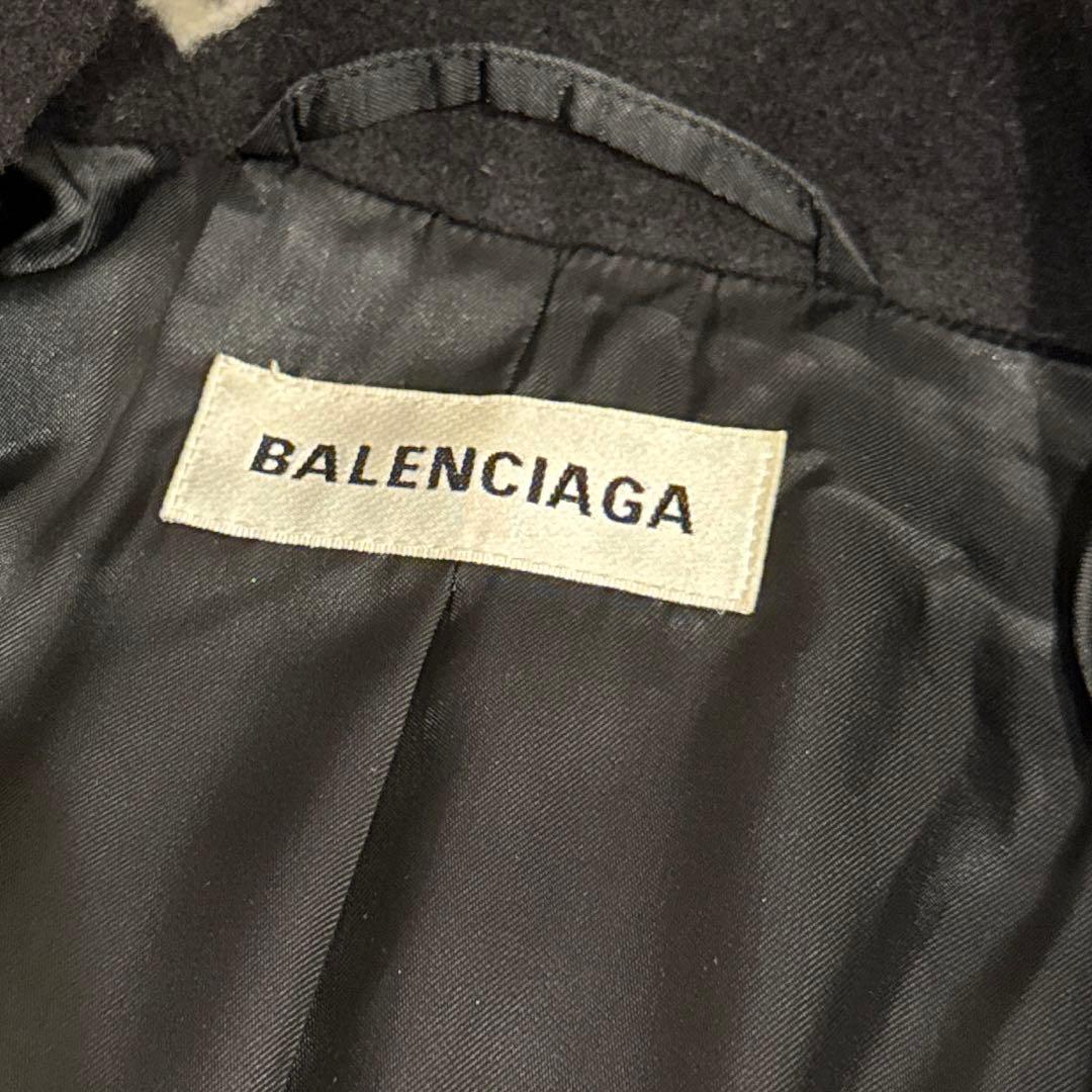 BALENCIAGA ウール オールオーバー コート ロゴ