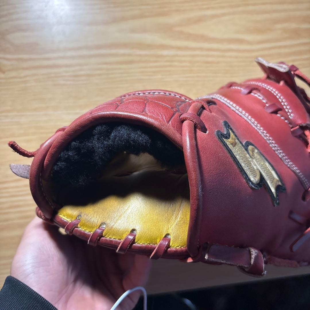 アシックス 硬式グローブ アドバンスド 赤