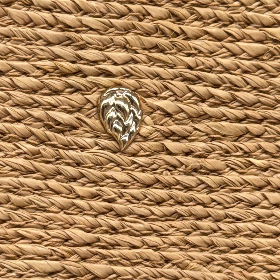 美品✨ ヘレンカミンスキー ラフィア　かごバッグ　チェーンショルダー レザー