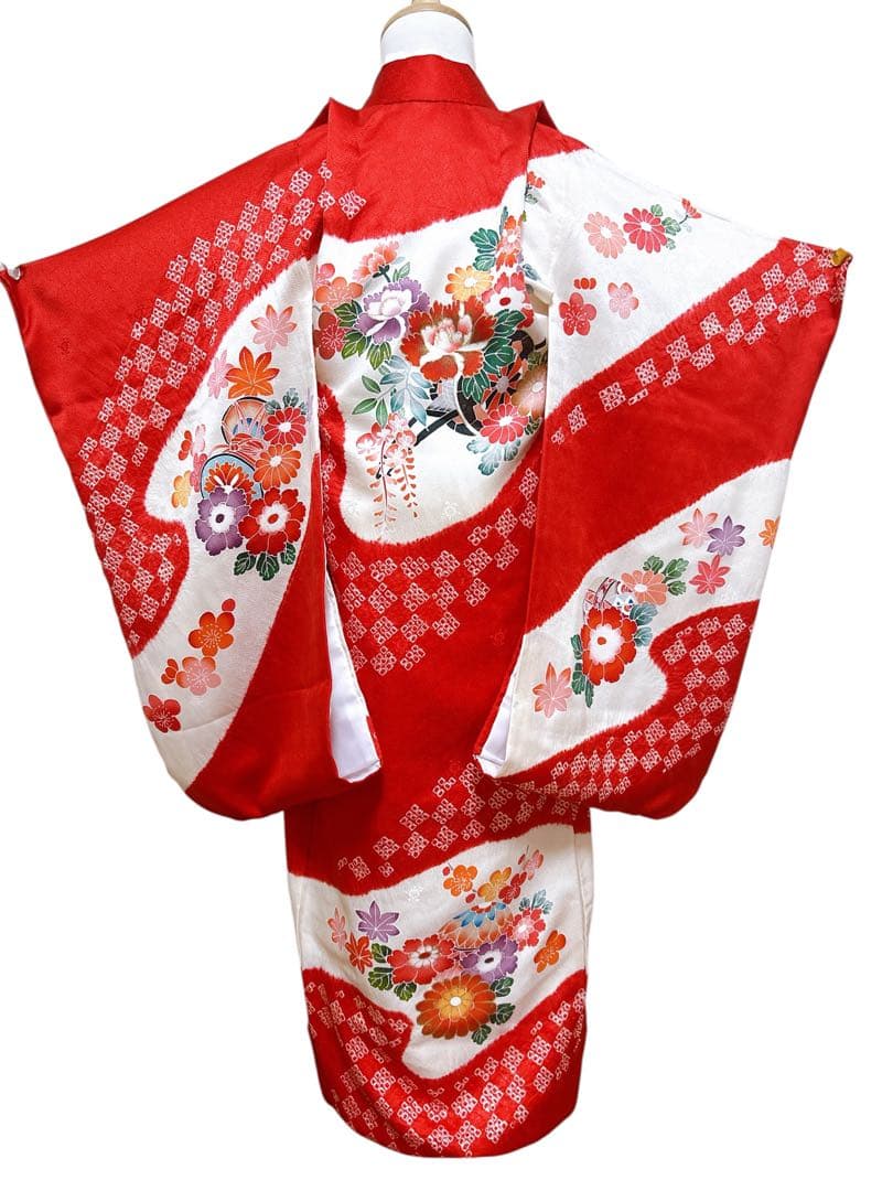 人気の総絞り被布フルセット♡女の子　3歳　女の子　一式　赤系